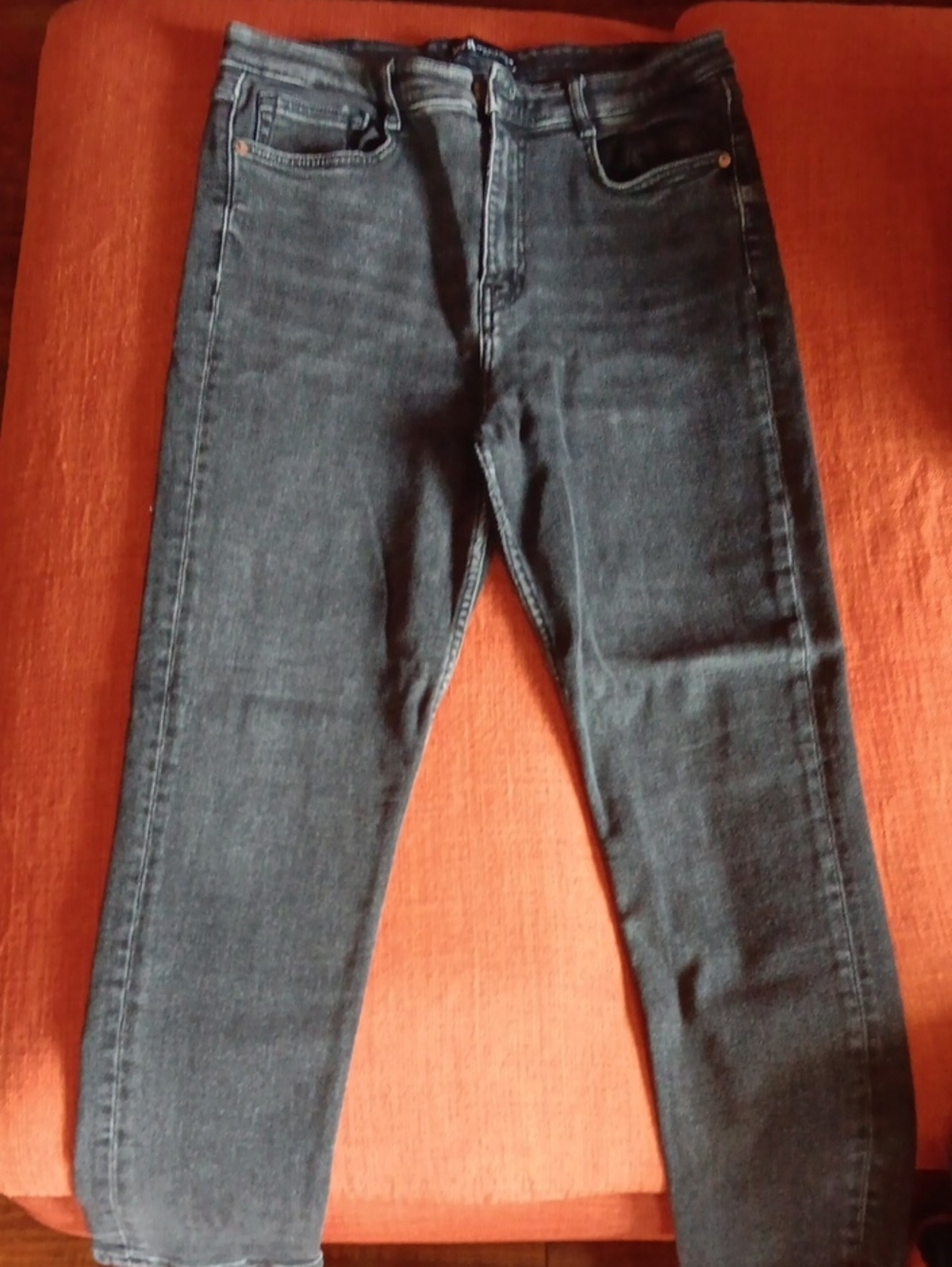 Zara Black Washed Denim Jeans